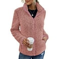 thumbnail image 6 of Winter Women Jacket with Double Pockets Thick Fleece Zipper Closure Cardigan Long Sleeves Warm Windproof Heat Retention Outdoor Coat, 6 of 8