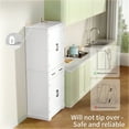 thumbnail image 4 of REDSASA 72" Kitchen Island Cart with Storage Cabinet and Drawer, Kitchen Storage Cart with 6 Tiers Spacious Shelves & Spice Rack & 2 Drawers for Kitchen/Dining Room/Living Room, White, 4 of 9