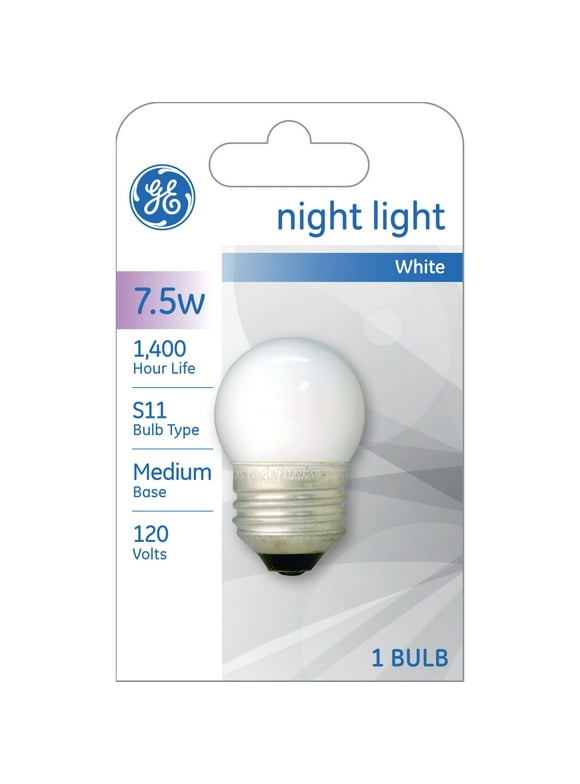 GE Nightlight Bulbs, 7.5 Watt, S11 Specialty Bulbs, Medium Base