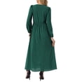 thumbnail image 3 of INSPIRE CHIC Vestidos de Mujer Cuello Redondo Mangas Largas de Linterna Vestido Maxi Formal de Chifón S Verde Oscuro, 3 of 6