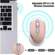 Wireless Mouse, 2.4G Wireless Ergonomic Optical Mouse, Cimetech Slim Silent Mouse with USB Receiver and 3 Adjustable DPI Cordless Computer Mouse for Laptop, Desktop, MacBook ,PC and Home Office-Pink