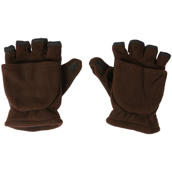 WRITWAA Men's Winter Coffee Gloves 1 Pair Half Finger with Cover Breathable Anti-Skid Outdoor Gloves