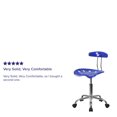 thumbnail image 2 of Vibrant Nautical Blue and Chrome Swivel Task Chair with Tractor Seat, 2 of 9