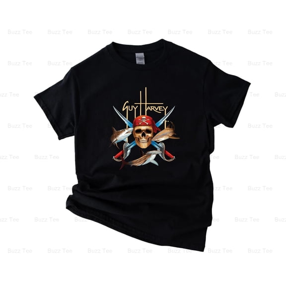 New Pirate T Shirt Mens Guy Harvey Black Ocean Art Fishing Graphic Design Unisex T-Shirt Y0915, Up to Size 5XL
