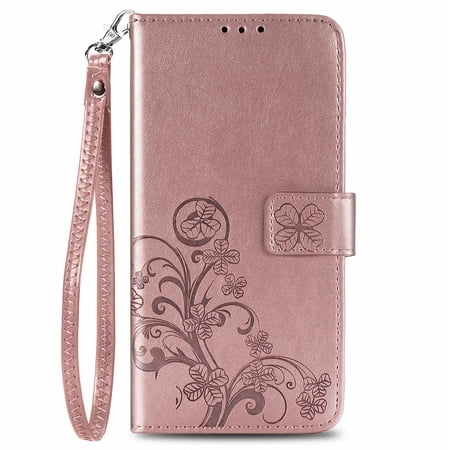 Case for Huawei Honor 10X LITE Wallet case, wristband flip bracket PU leather wallet shell, cash card slot bracket cover, with detachable lanyard