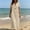 Beige#11, variant on Yteetum Women's Cotton Linen Summer Dresses Short Sleeve V Neck Button Maxi Dresses Sundress Casual Solid Loose Lightweight Breathable Quickly Dry Beach Vacation Dress