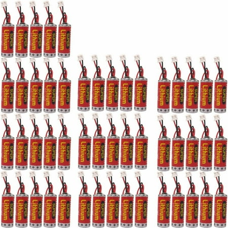(Pack of 50) ER10/28 3.6v Battery Non-Rechargeable Lithium Battery Replacemet for Mitsubishi FX2NC-32BL ER10280 3.6V Battery