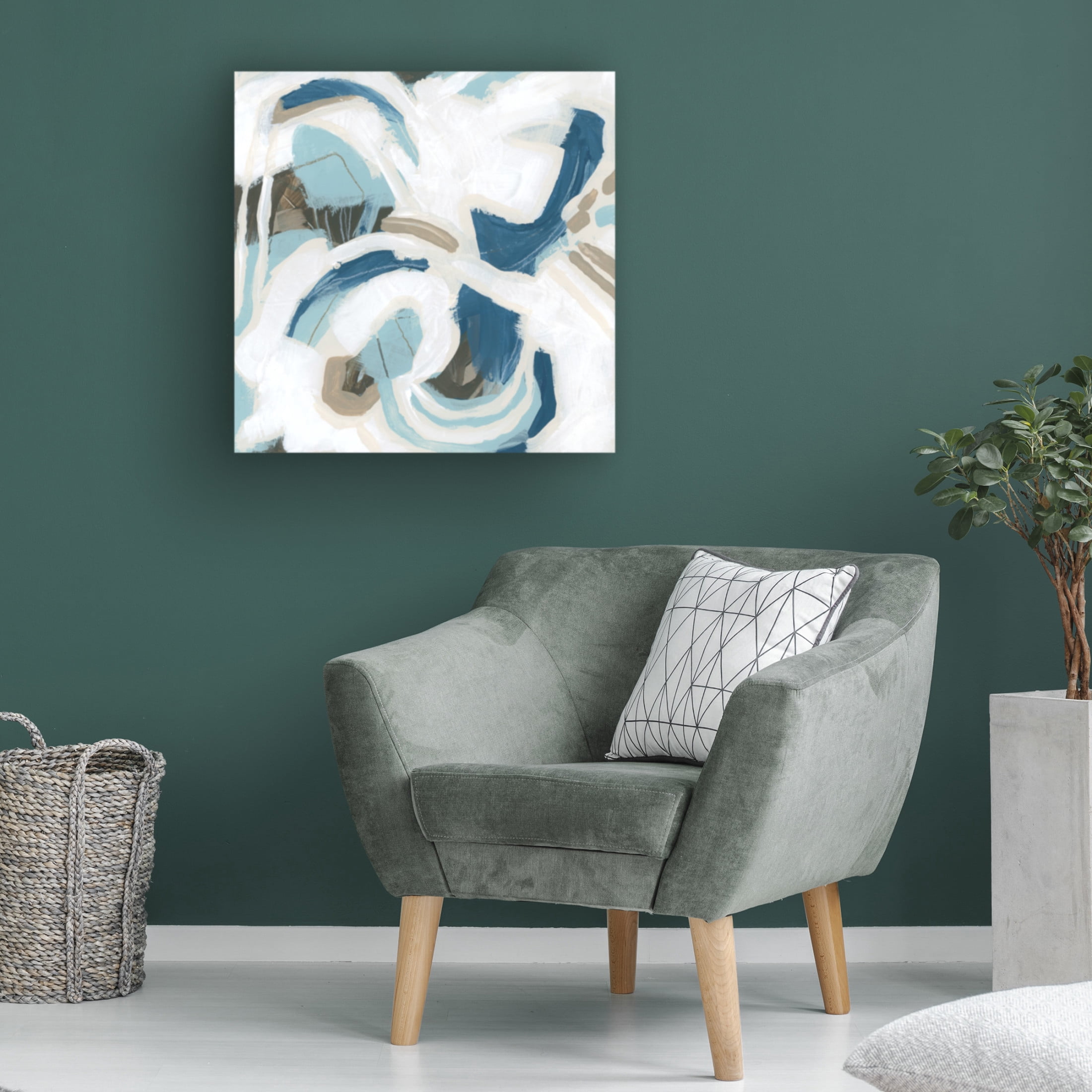 Canvas Wall Art - June Erica Vess 'Azul Rhythm II' Wall Art for Living Room, Bedroom, or Office Décor by Trademark Fine Art - 24 x 24 Inches