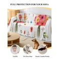 thumbnail image 4 of Spring Flowers Couch Cover, Pastoral Daisy Leaves Rustic Botanical Sofa Cover Blanket for Loveseat Couches, Sectional Sofa Slipcover Furniture Protector for Living Room Bedroom 71''x118'', 4 of 8