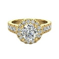 thumbnail image 5 of 1.80 Carat Total Weight Dual Row Wide Shank Halo Diamond Engagement Ring 18K Gold (G,VS1), 5 of 6