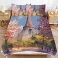 thumbnail image 6 of 3 Pcs Soft Bedding Set, Includes 1 Duvet Cover with Zipper And 2 Pillow,Shams Eiffel Tower King(102"×90"), 6 of 8