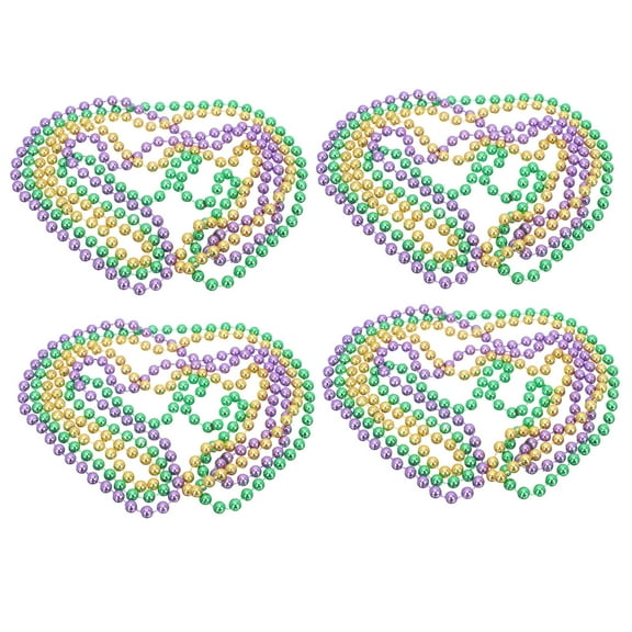 WHAMVOX 12 Pcs Mardi Gras Pendant Bead Chain Decoration Party Decoration 80x0.5cm