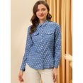 thumbnail image 2 of INSPIRE CHIC Chemise à Pois à Manches Longues et Col Pointu pour Femmes, 2 of 6