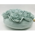 thumbnail image 5 of Fennco Styles Multi Rose Motifs Felt 15-inch Round Decorative Throw Pillow (Aqua, Case + Insert), 5 of 5