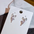 thumbnail image 3 of opvise Fashion Women Rhinestone Elk Silver Plated Ear Stud Earrings Jewelry Xmas Gift Silver, 3 of 7