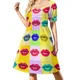 thumbnail image 1 of Vestido Pop de manga corta para mujer, ropa de mujer, ropa coreana, vestidos elegantes para mujer, vestidos de cóctel de verano., 1 of 7