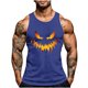 thumbnail image 2 of Camiseta sin mangas de cuello redondo para hombre, con estampado de Halloween, cuello redondo, estilo informal, deportiva, para hombre, 2 of 5