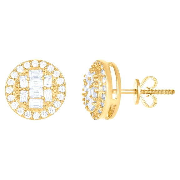 10k Yellow Gold Womens Moissanite 1.12ct Fashion Stud Earrings 10.3x10.3mm Wide Stud Earring for Women