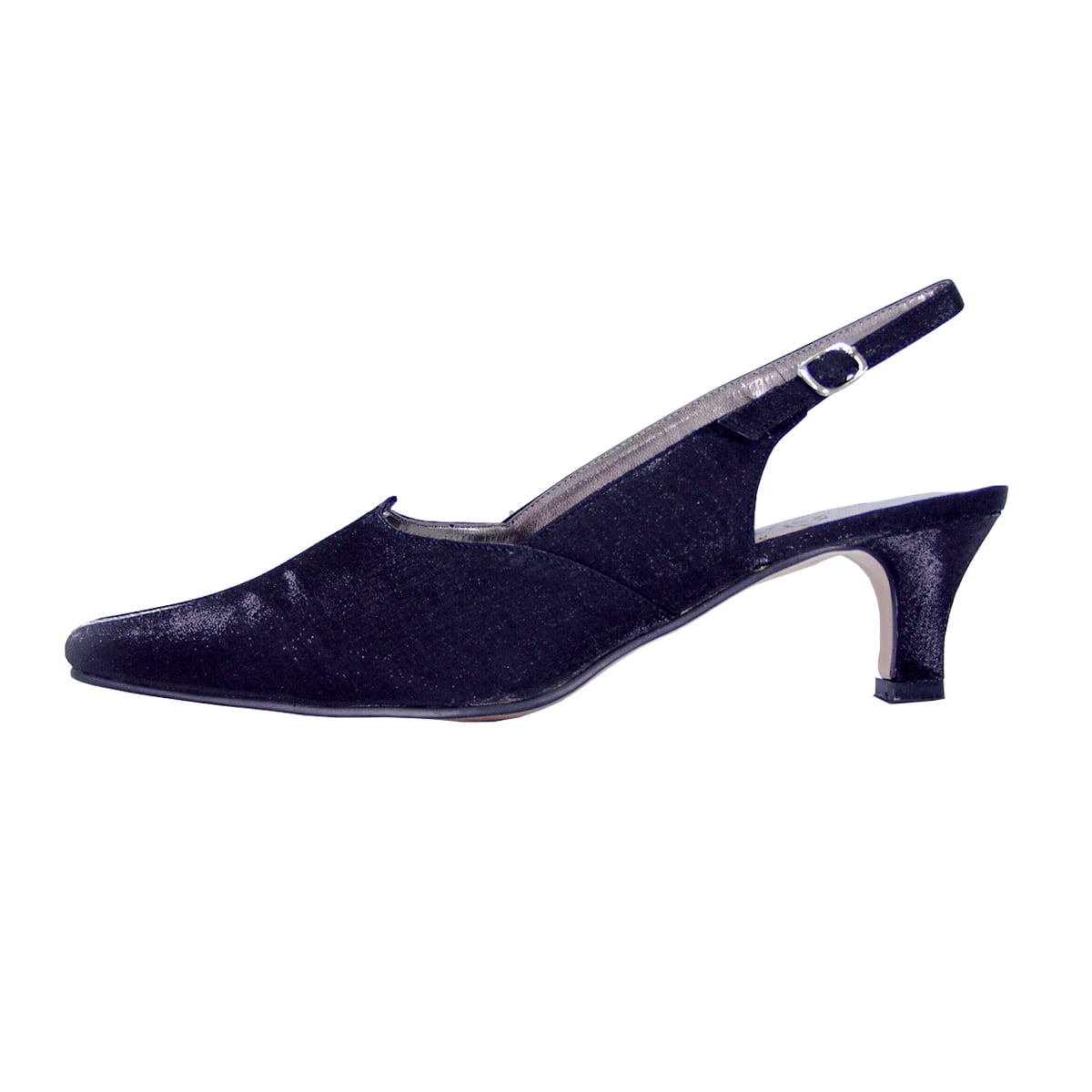 FLORAL Alexis Women's Wide Width Elegant Pointed Toe Slingback Dress Shoes for Evening, Dinner, Prom and Work BLACK 9