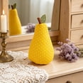 thumbnail image 6 of 3 Pack Vintage Fabric Pear Decor Set, Stuffed Artificial Fruit Ornament, Soft Faux Fruit Figurine for Table Tray Shelf Centerpiece, Rustic Home Styling Decor for Kitchen Dining Living Room, 6 of 6