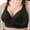Black, variant on Women's Breathable Honeycomb Mesh Floral Embroidery V-Neck Underwire Bra, Adjustable Thin Straps Side Smoothing Daily Lingerie Bra Black 42