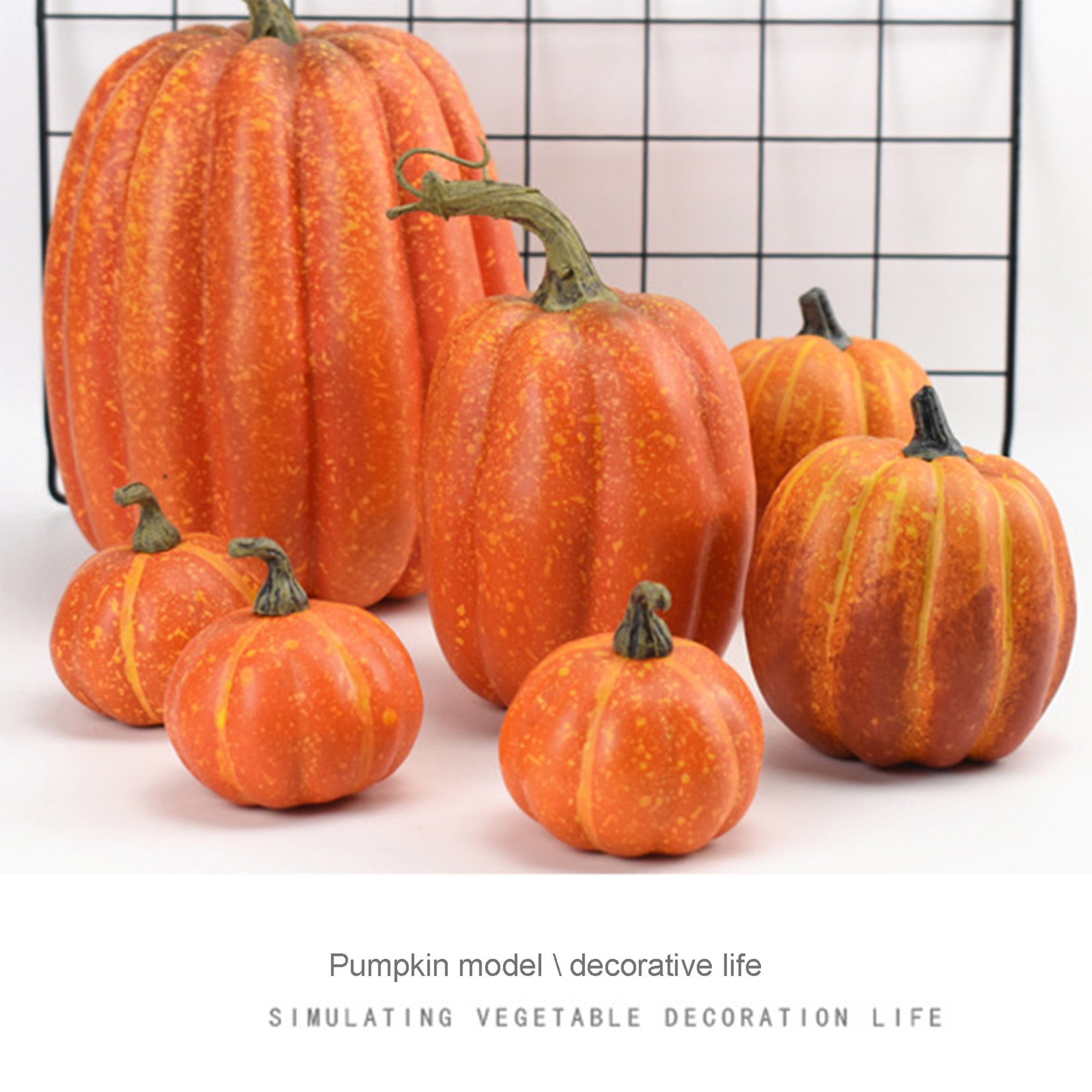 7pcs/set Halloween Simulation Pumpkin Model Foam Ornament DIY Party Home Decor 