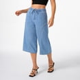 thumbnail image 2 of roswear Women's Capri Jeans Non-Stretch Culottes Pants with Elastic Waist, 2 of 6