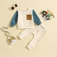 thumbnail image 2 of RTKFRFLM Toddler Boys Girls Long Sleeve Patchwork T Shirt Pullover Tops Pants Outfits, 2 of 6