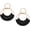 Black - Round, variant on Raffia Hoop Earrings for Women Fun Boho Summer Beach Earrings Lightweight Handmade Straw Wicker Rattan Dangle Earrings Statement Geometric Round Drop Earrings