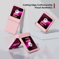 thumbnail image 5 of for Motorola Razr 40 Ultra Case with Hinge Protection, Carbon Fiber Texture Slim Shockproof Durable Anti-Scratch Hard PC Protective Phone Cover Case for Motorola Razr 40 Ultra, Pink, 5 of 6