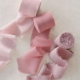 thumbnail image 3 of 3Pcs Fringe Chiffon Ribbon 2" x 5 Yards Handmade Frayed Ribbon for Bridal Bouquets crafts Wedding Invitations , Pink Series, 3 of 7
