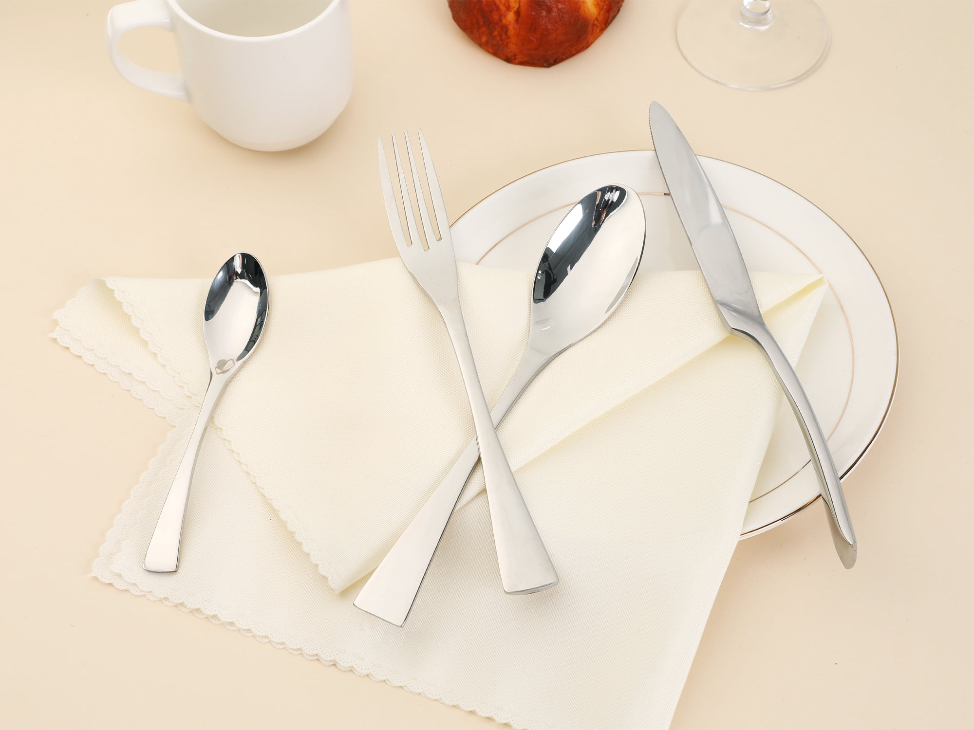Unique Bargains Stainless Steel Silverware Set Silver 4 Pcs