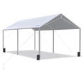thumbnail image 4 of Quictent 10X20ft Heavy Duty Carport Outdoor Car Canopy with 3 Reinforced Steel Cables-Gray, 4 of 10