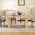 thumbnail image 2 of Hawsaiy 78" Rectangular Farmhouse Dining Table for 6–8, Large Kitchen Table with Grooved Wood Base, Thick Waterproof Top for Dining Room, Natural, 2 of 8