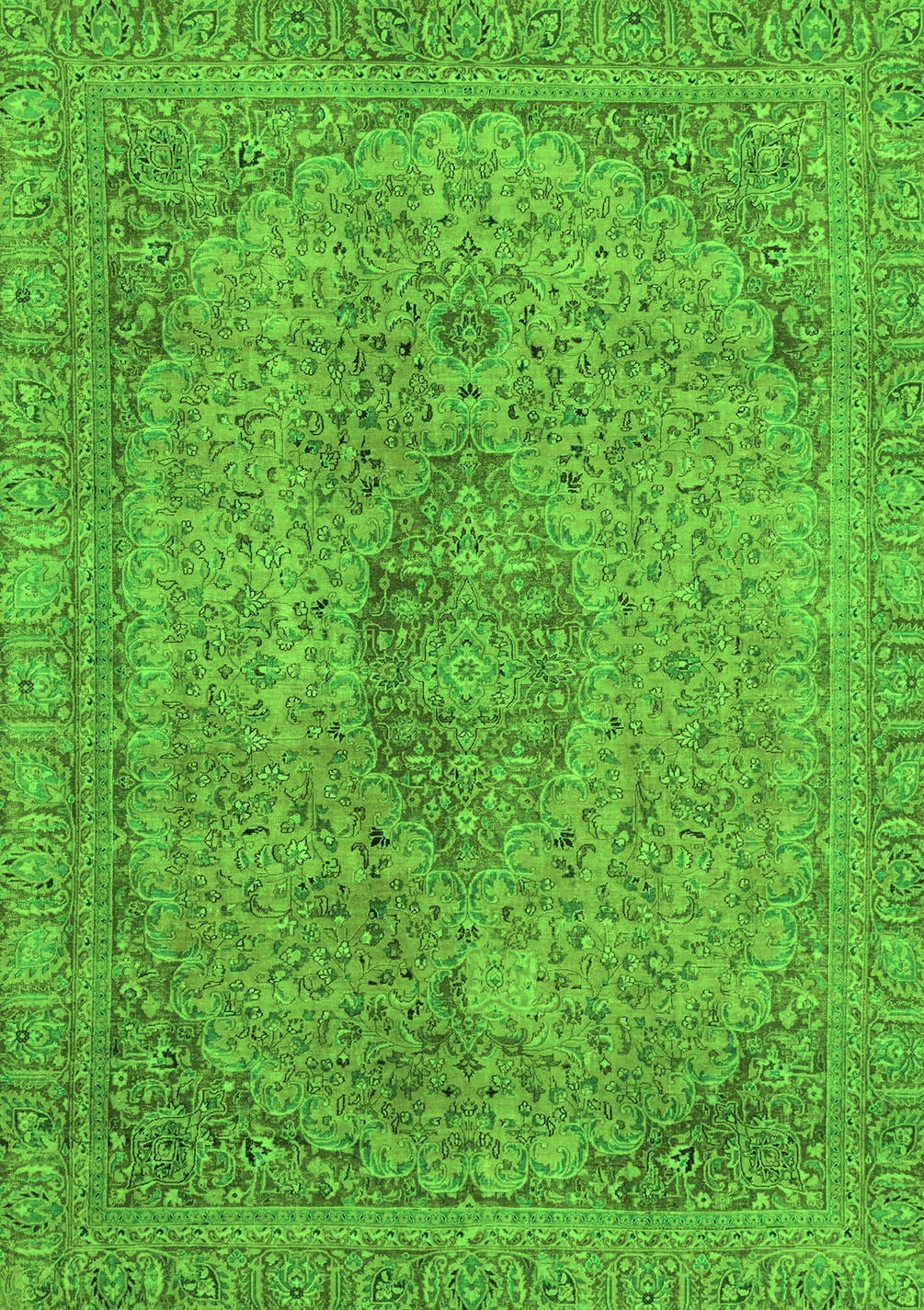 Ahgly Company Indoor Rectangle Abstract Green Modern Area Rugs, 7' x 10 ...