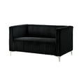 thumbnail image 6 of Home Design Gavin Velvet Square Arm Loveseat with Plush Cushions and Modern Upholstery, Durable Frame for Living Room, Contemporary Black Design, 6 of 6