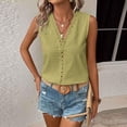 thumbnail image 6 of Noric Women’s Cotton Tank-Tops Sleeveless V Neck Casual Crochet Detail Top for Summer Boho Blouses Trendy, 6 of 9