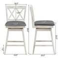 thumbnail image 2 of Gymax Set of 2 Barstools Swivel Counter Height Chairs w/Rubber Wood Legs Antique White, 2 of 10