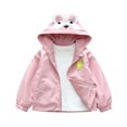 thumbnail image 2 of Zwiiyzr Toddler Boys Girls Lightweight Breathable Raincoat Waterproof Hooded Rain Jacket Windbreaker 9M-14Y Pink, 2 of 6