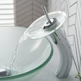 thumbnail image 3 of Kraus Tall Waterfall Bathroom Faucet for Vessel Sink with Frosted Glass Disk, Chrome Finish, 3 of 10