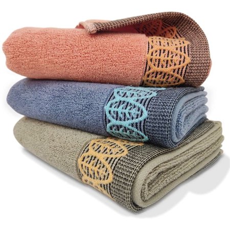 Ultra Absorbent & Soft Cotton Hand Towels(3-Pack,14x29inch) for Hand, Face, Gym and Spa (3-Colors)