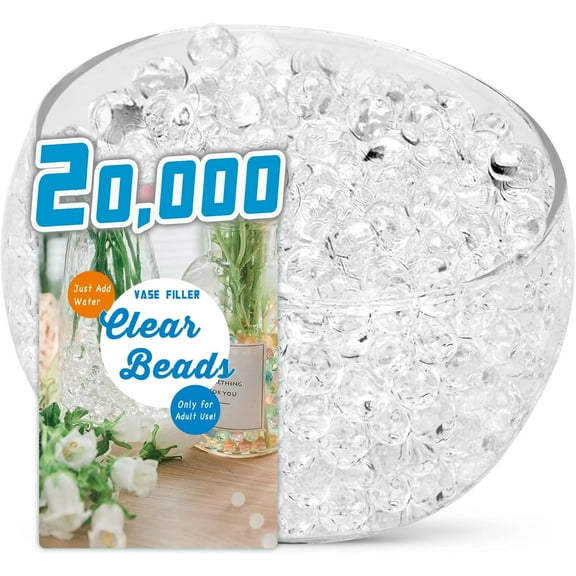 140,000 Clear Water Beads for Vase Filling Decoration, Floating Candles Centerpiece, Wedding Centerpiece, Floral Arrangement Decor, Soilless Planting. Only for Adult Use