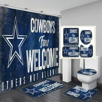 White Navy Blue American Football Shower Curtain Set Modern Texas Star Rugby Athlete Helmet Sports Bathroom Set Non-Slip Mat Rug