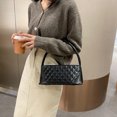thumbnail image 4 of Bolsa Bolso de hombro con estampado de celosía a la moda, bolso para axilas sólido de PU para mujer (negro) Tmvgtek Para estrenar, 4 of 9