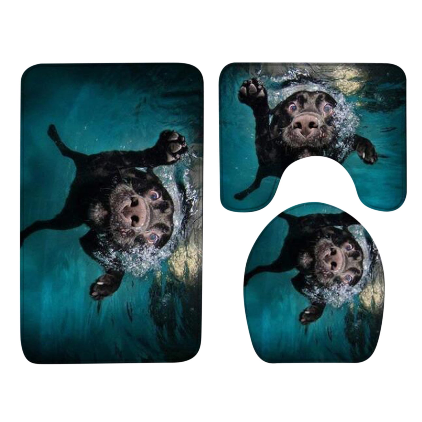 WREESH Three-piece Bathroom Toilet Floor Mat Door Mat Bathroom Carpet | Walmart Canada