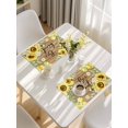 thumbnail image 5 of Sunflower Floral Placemats Set of 4, Farmhouse Pastoral Daisy Bees Brown Wood Placemats for Dining Table, Place Mats for Kitchen Tabletop, Waterproof Wipeable Dining Table Mats Set, 5 of 9