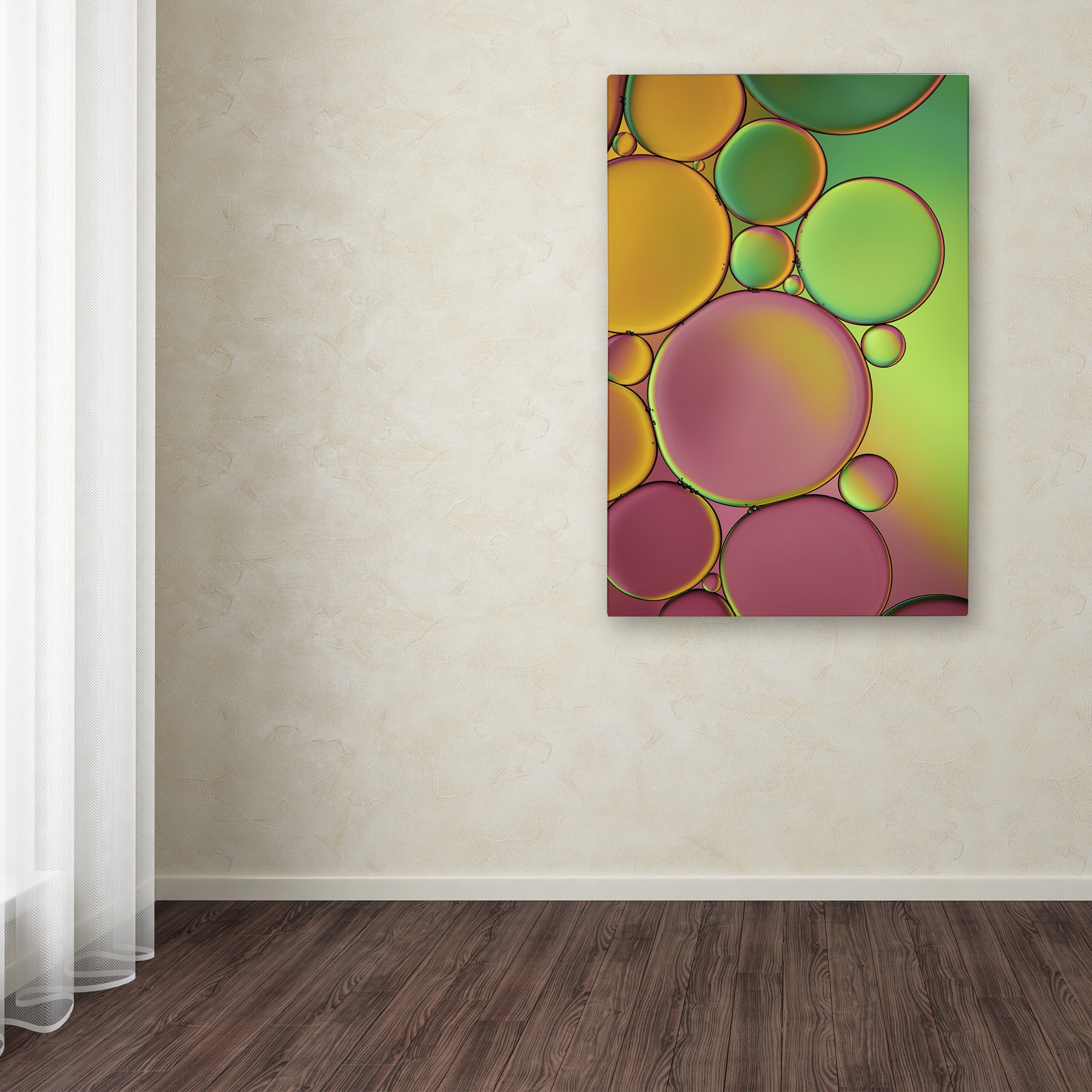 Trademark Fine Art 'Green and Orange Drops' Canvas Art by Cora Niele