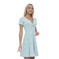 thumbnail image 1 of Women’s A Line Curly Hair Summer Dress, Retro Triangle Arrangement, Cross Wrap V Neck, 6 Sizes, by Ambesonne, 1 of 2