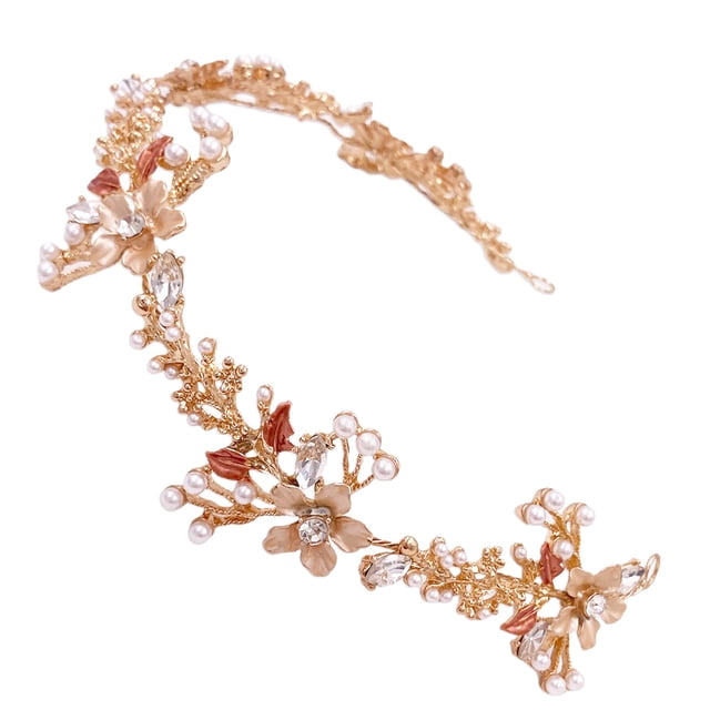 Lizzie Kay - Tocado floral rosa para el pelo con cristal para boda, dama de honor, novia, mujer