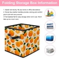 thumbnail image 3 of RATGDN Collapsible Fabric Cube Storage Bin with Double Handles for Living Room Bedroom Office Black - Orange Juice Fruit, 3 of 7